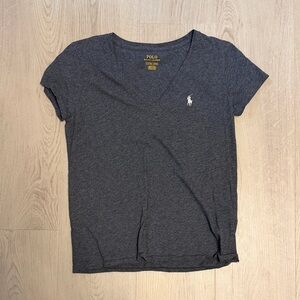 Polo by Ralph Lauren Women's Charcoal V-Neck Tee